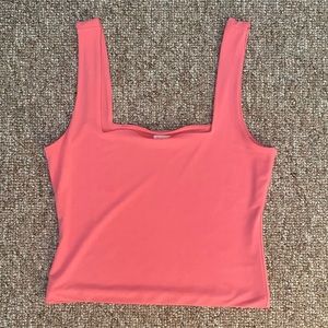 Leith Pink Square Neck Tank Top